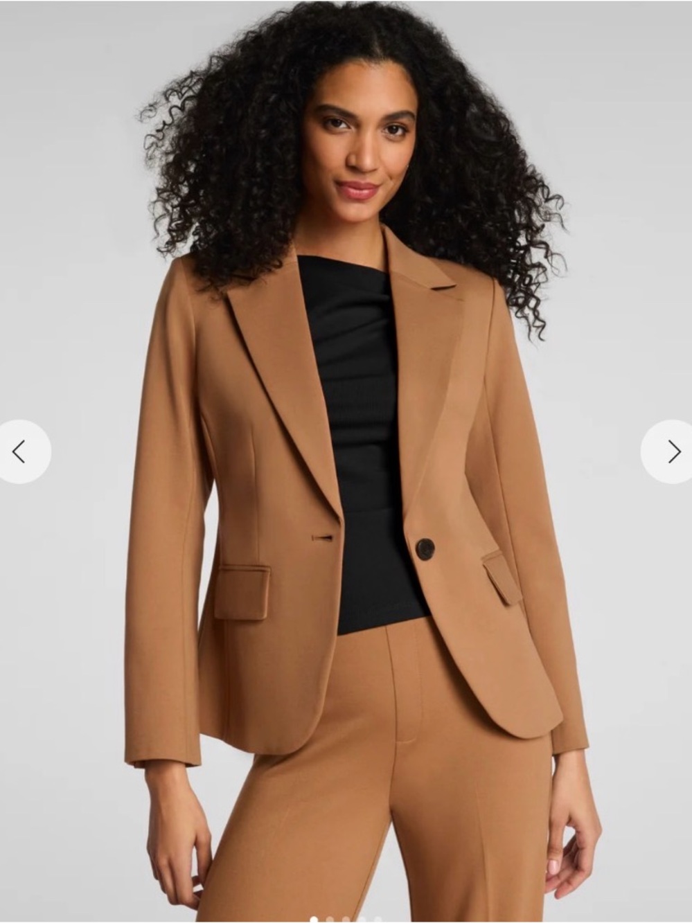 SPANX Tailored Camel Blazer with Single Button